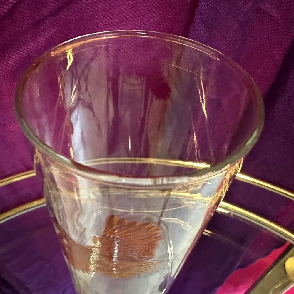 Vintage 1950s–1960s Pheasant Highball Glasses‎ Set of 2 Mid Century Fall Barware